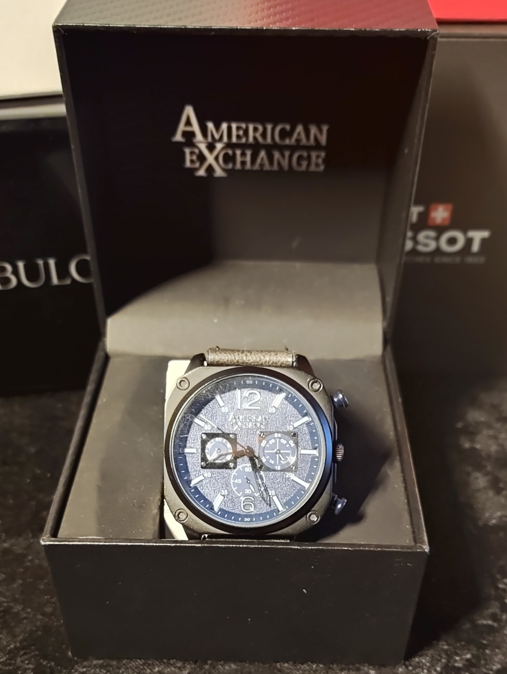 New, American Exchange Men's Blue and Black Chronograph Watch